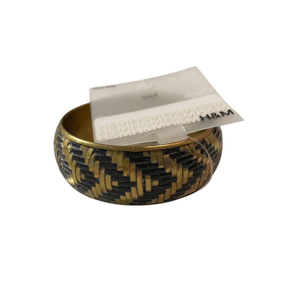 NWT H&M XS/S Black and Gold Woven Bracelet
